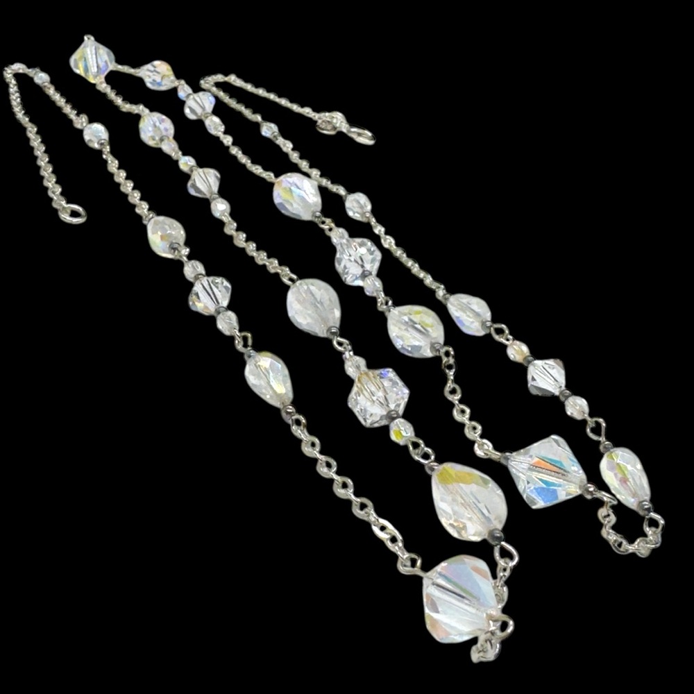 Kirks Folly Clear Aurora Borealis Multi-shaped Crystal Necklace - Picture 7 of 8